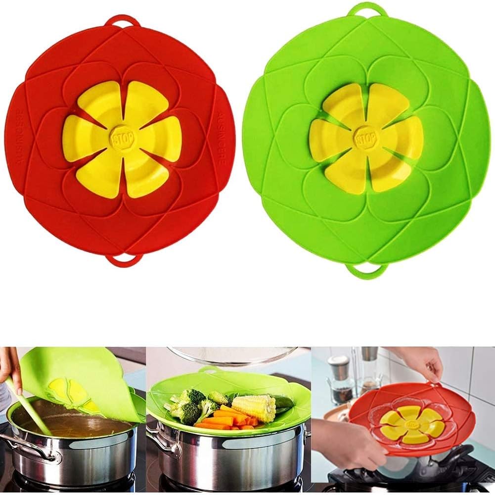 Boil Over Spill Stopper Duo Set - Microwave Safe & BPA-Free
