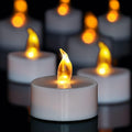 Warm Yellow 400 Pack Battery Tea Lights - 200+ Hour Flicker