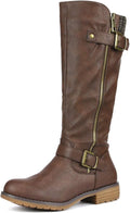 Women's Knee High Riding Boots with Side Zipper - Comfortable Fit