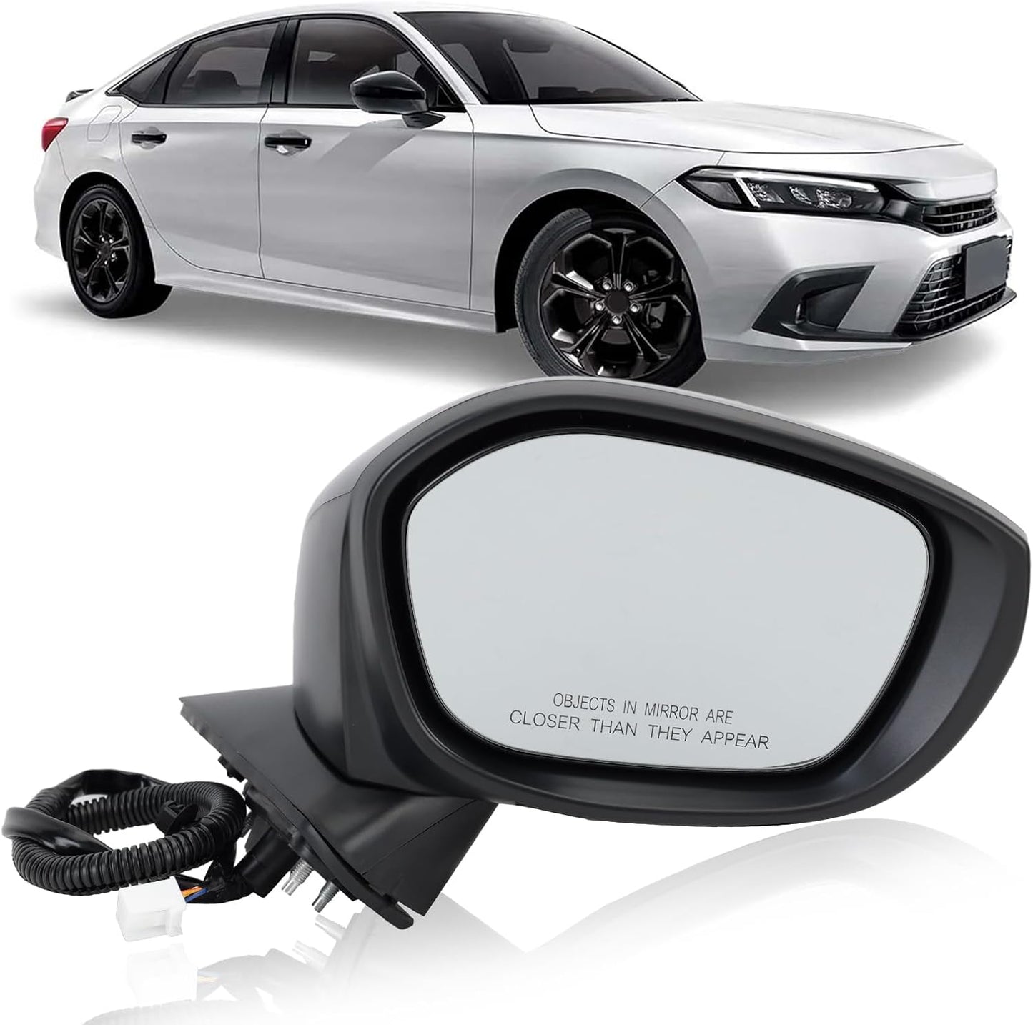 Right Passenger Side Mirror for 2022-2025 Honda Civic Sedan/Hatchback