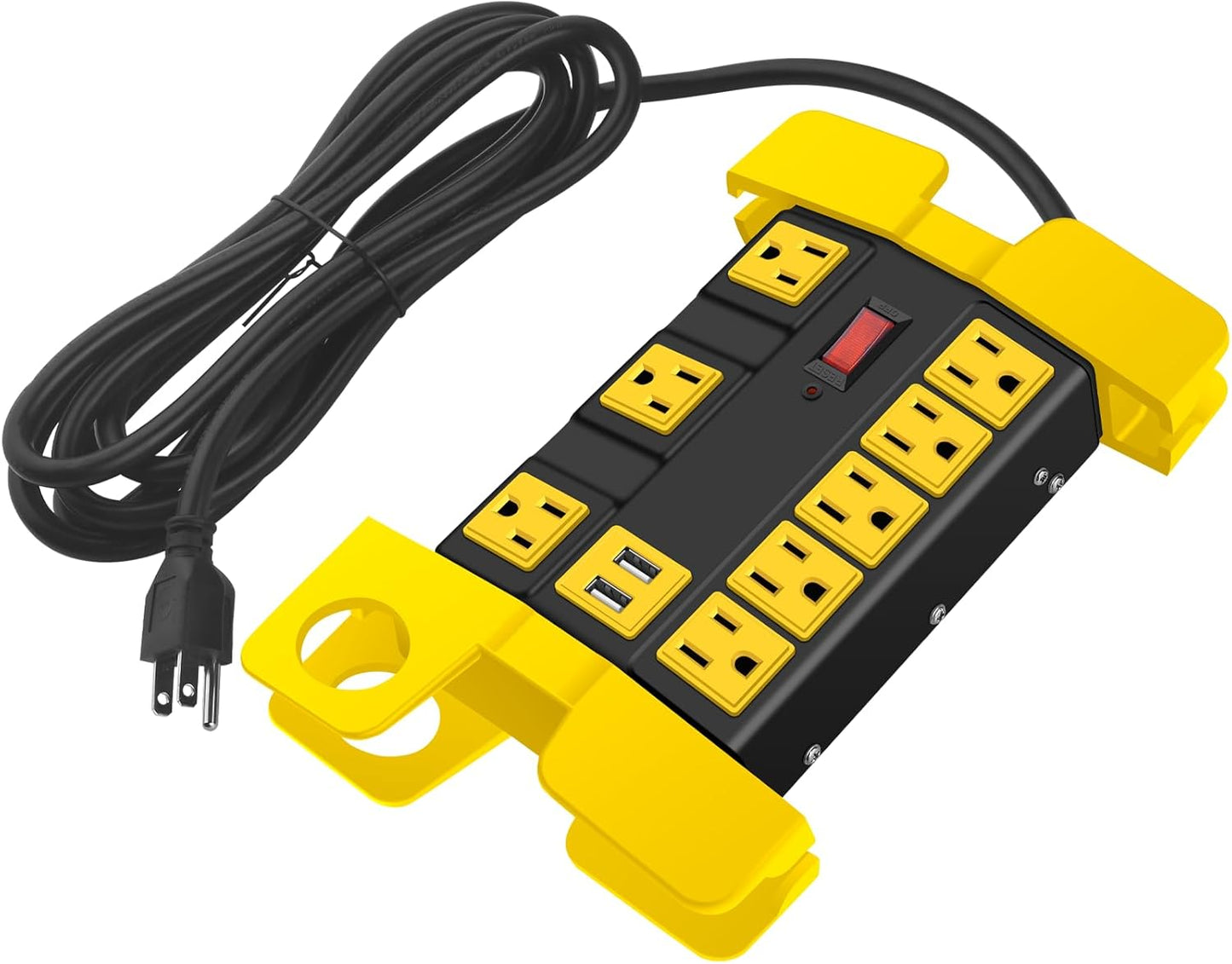 Heavy Duty Power Strip with USB and 10 FT Extension Cord