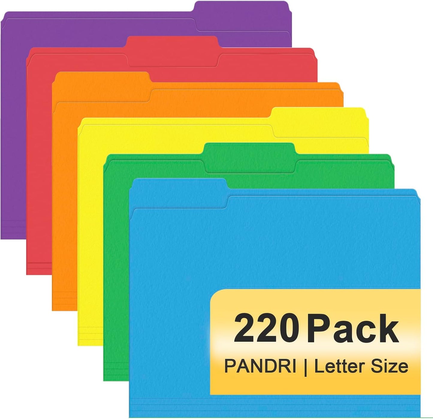 PANDRI 220 Pack Colored File Folders for Office and School Use