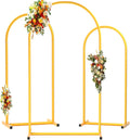 DDMY Large Arch Backdrop Stand Set - 3 Gold Wedding Arches