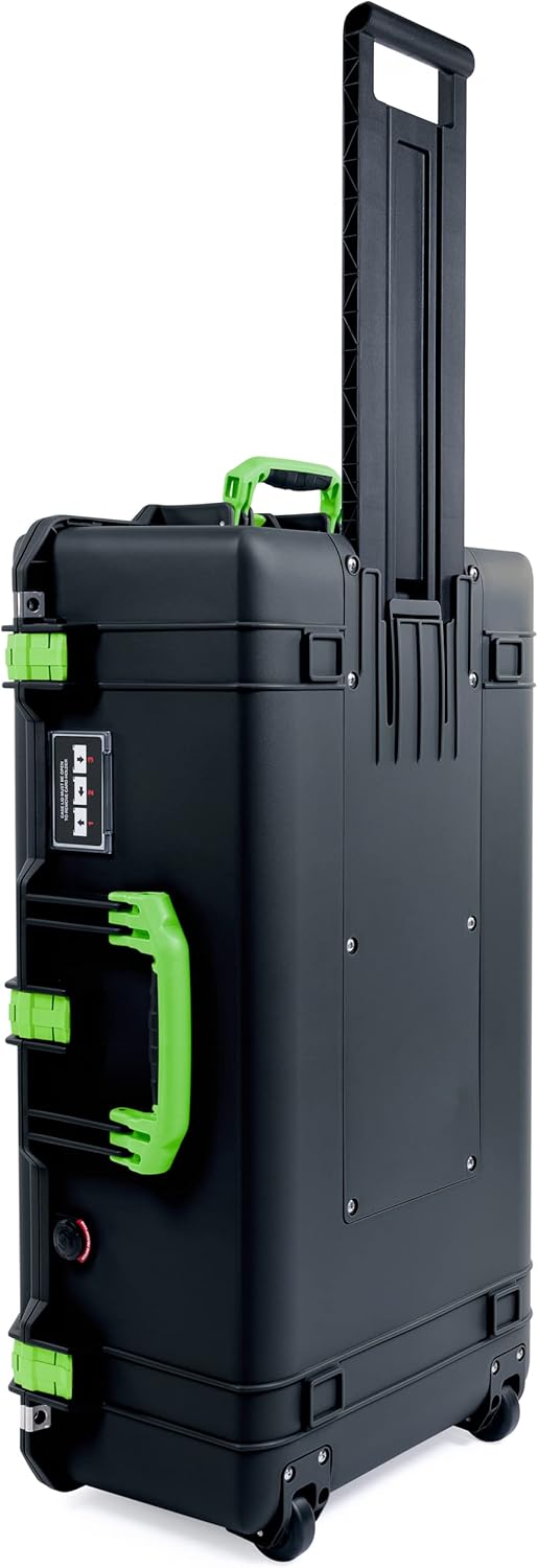 Pelican 1615 Air Case with Lime Green Handles and Wheels