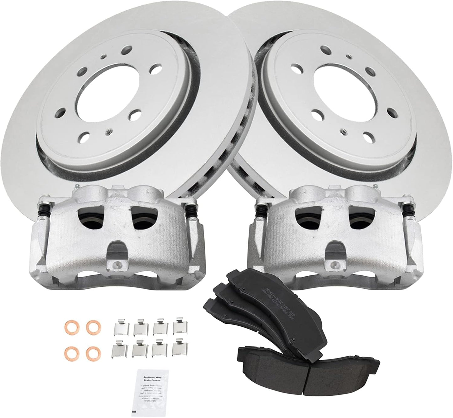 TRQ Front Brake Pad & Rotor Kit for 2010-2017 Ford Vehicles