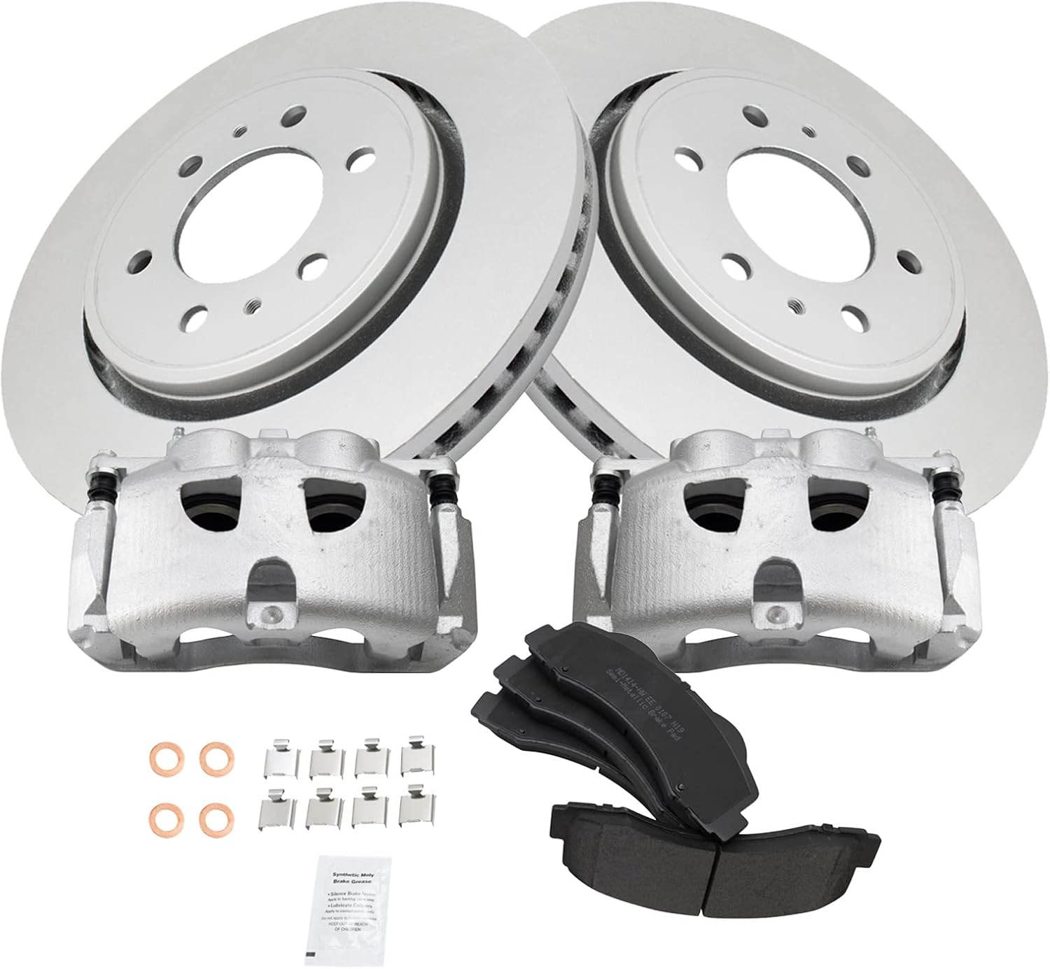 TRQ Front Brake Pad & Rotor Kit for 2010-2017 Ford Vehicles