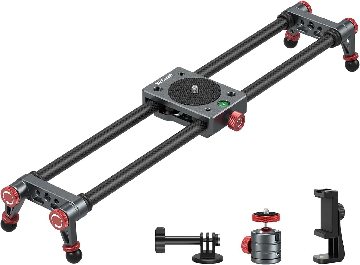 NEEWER 16in Carbon Fiber Camera Slider for Smooth Video Capture