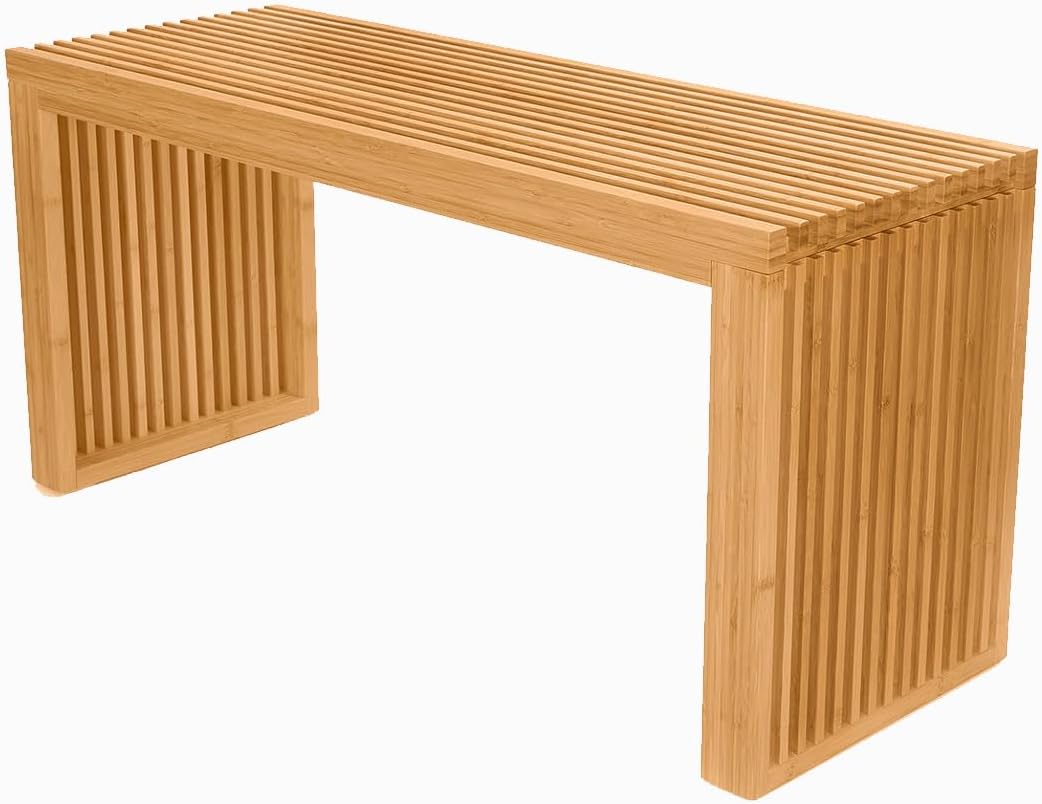 Bamboo Dining Bench for Farmhouse Decor and Versatile Use