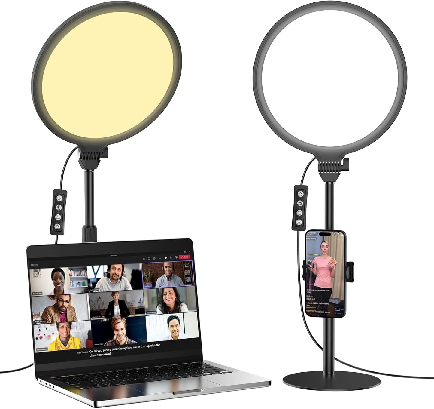 10.5in LED Desk Ring Light for Video Calls and Streaming