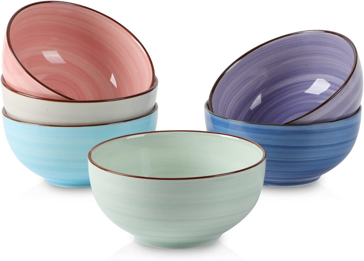 Selamica Set of 6 Gradient Cereal Bowls - Deep & Versatile