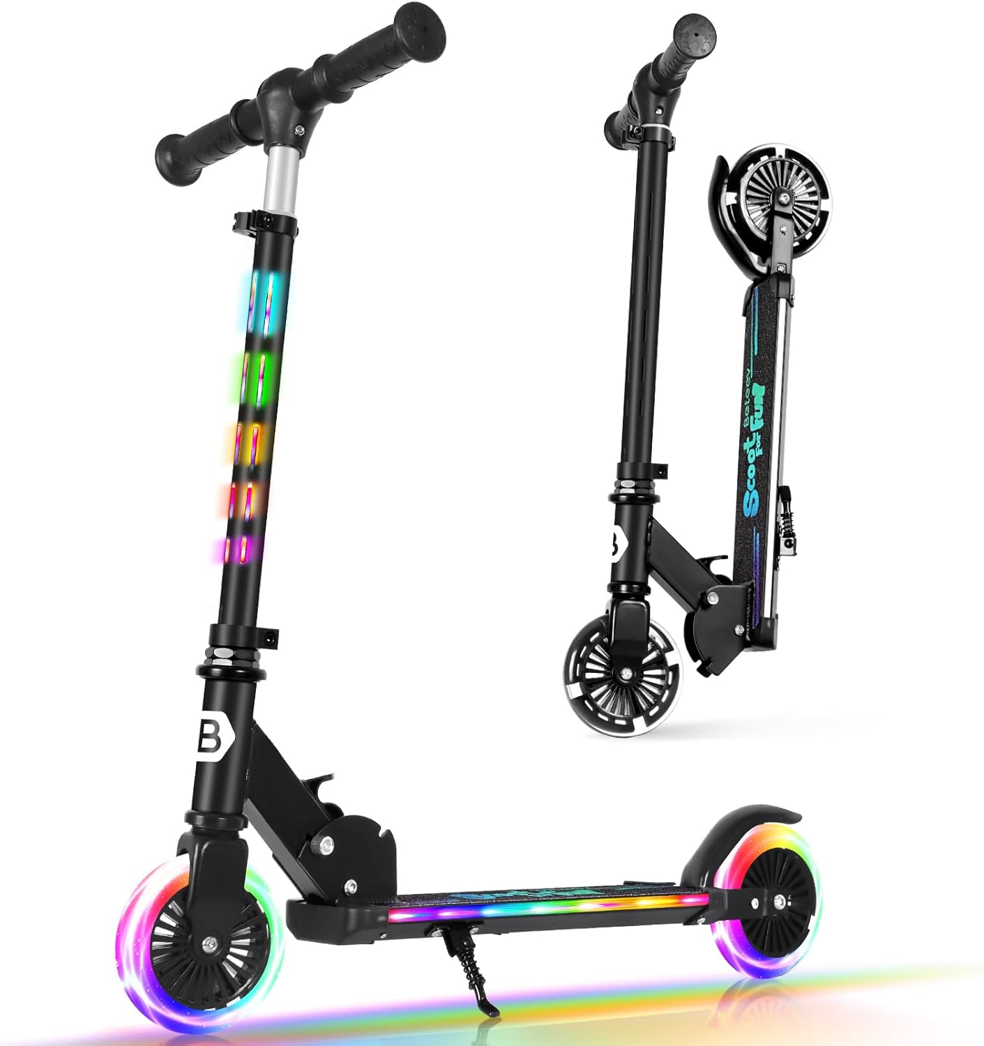 BELEEV V3 Scooter for Kids with Light-Up Wheels and Adjustable Height