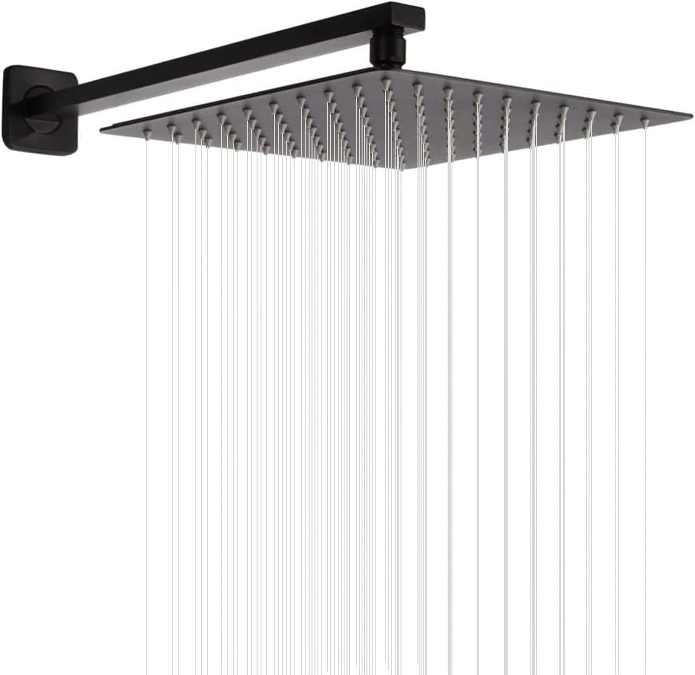 GGStudy 10 Inch Square Rain Shower Head with Extension Arm