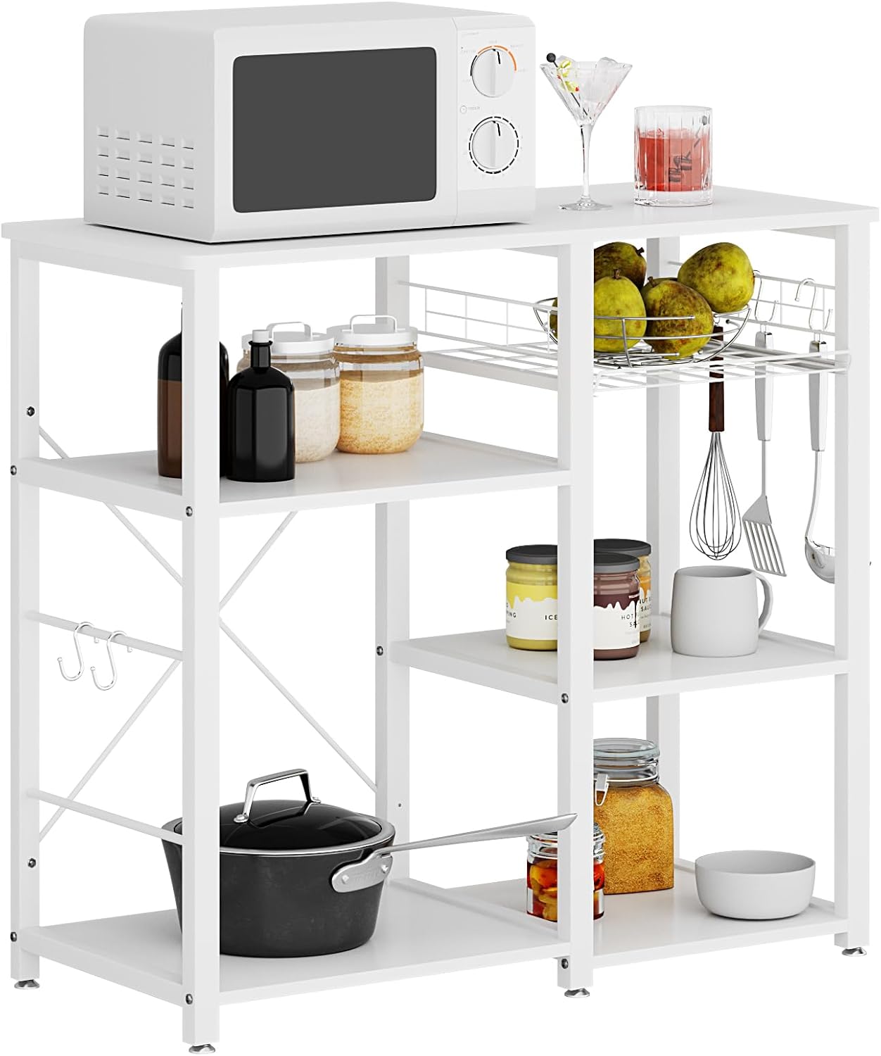 Soges 3-Tier White Kitchen Rack: Versatile Storage & Workstation
