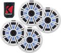 KICKER 8ft Marine Speakers (2 Pairs) - LED White Grilles