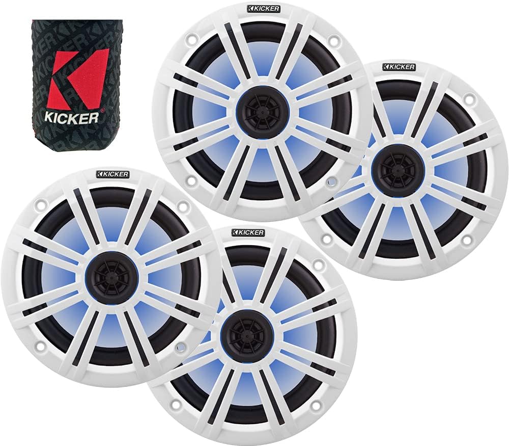 Upgrade Your Boat Sound with KICKER 8 Marine Speakers - Water Resistant & LED Lights