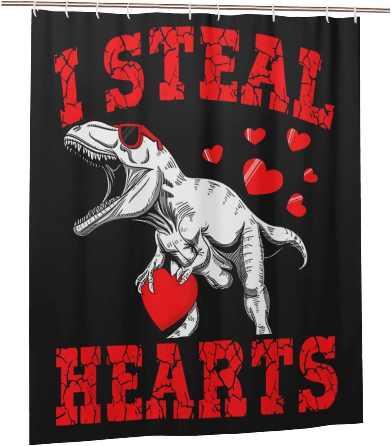 Dinosaur Heart Shower Curtain 60x72 Inch