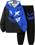 Boy's 2 Piece Colorful Graphic Hoodie and Sweatpants Tracksuit