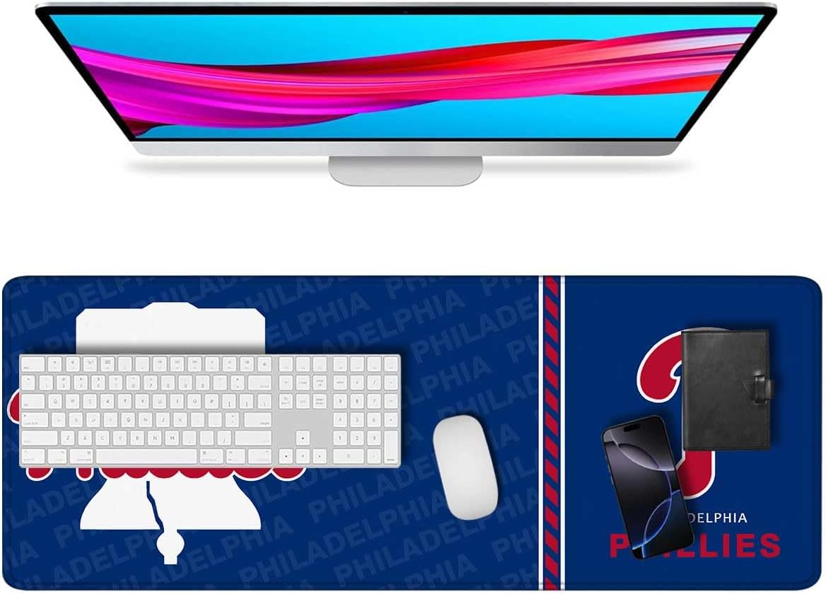 FXiaoy Large Baseball Gaming Mouse Pad 31.5 x 15.7 | Waterproof, Non-Slip, Stitched Edges