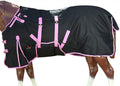 HILASON Black with Pink Trims 72 in 1200D Winter Waterproof Turnout