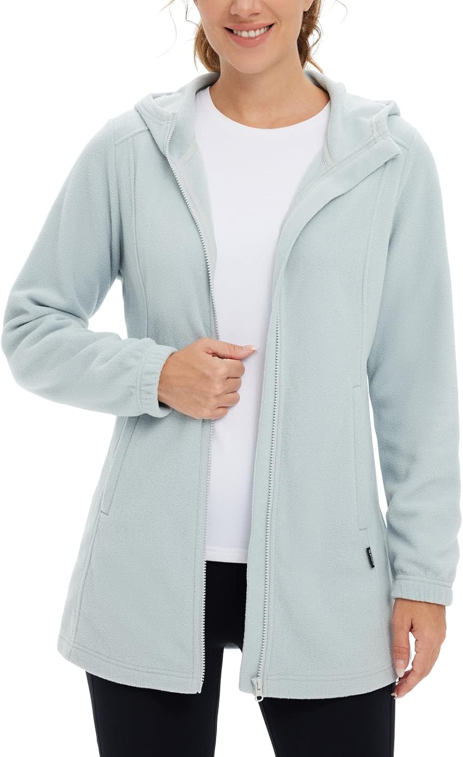 BALEAF Women's Long Fleece Jacket Full Zip Polar Fleece Hoodie