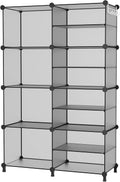 AWTATOS Closet Organizer 8 Cube Storage Shelves - Stackable Grey