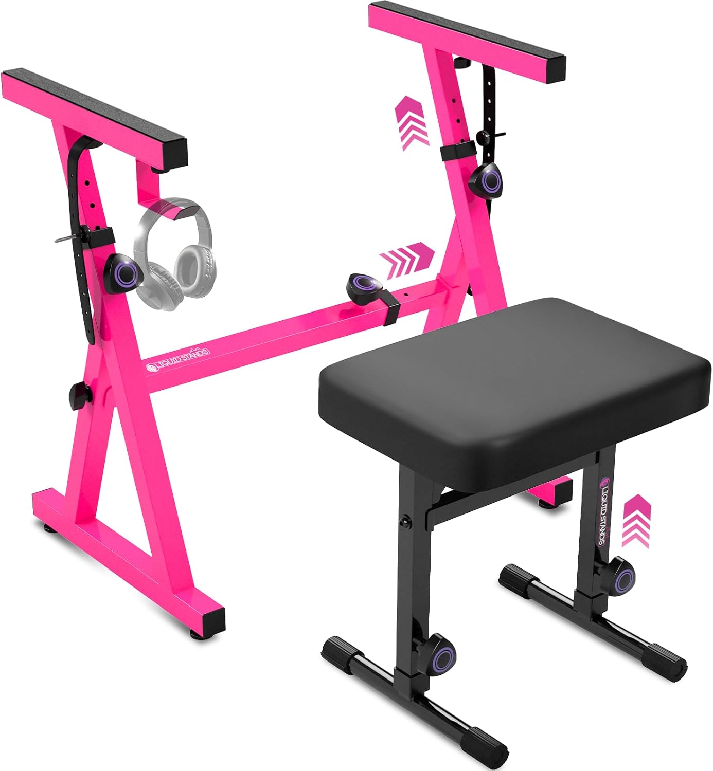 Liquid Stands Pink Portable Heavy Duty Digital Keyboard Stand Set