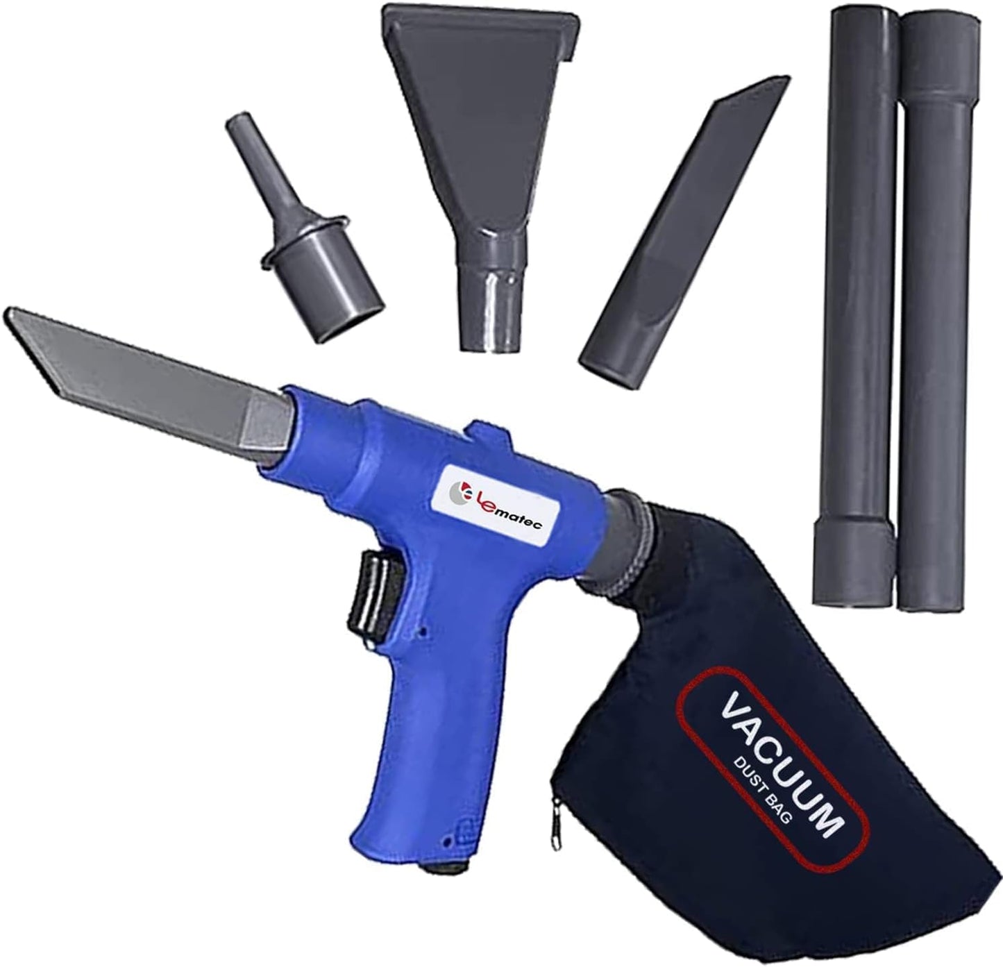 LE LEMATEC Dual-Action Air Blower & Vacuum Gun - 150 PSI Power!