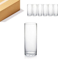 WGVI Thick Clear Cylinder Glass Vases 4in x 10in - Set of 6