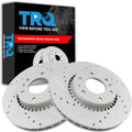 TRQ Front Brake Rotors Set Premium G-Coated - Direct Fit Performance