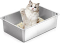 Stainless Steel Cat Litter Box Large - High Sided, No Smell