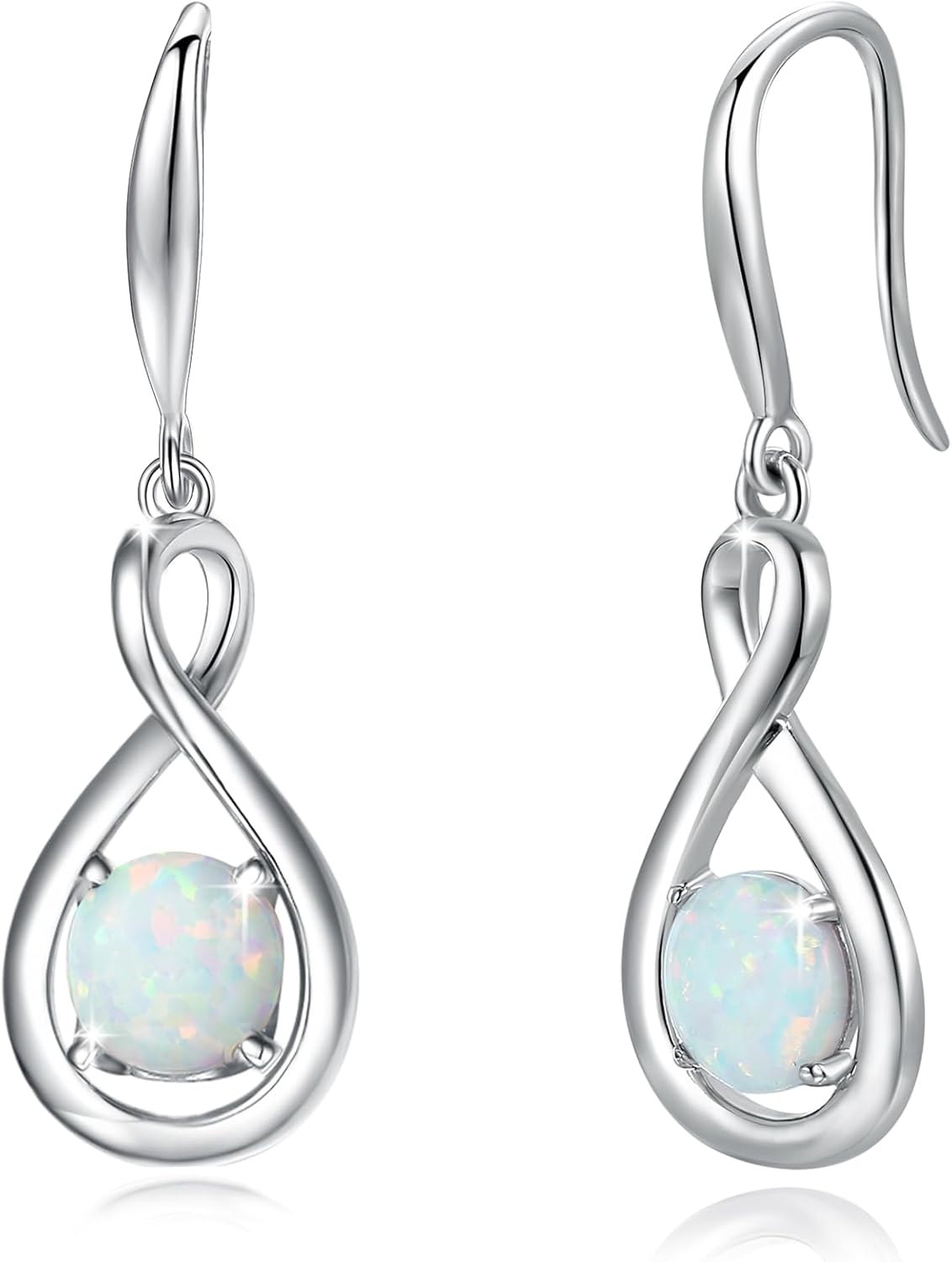 Dainty Infinity Round Gemstone Earrings for Women Gifts