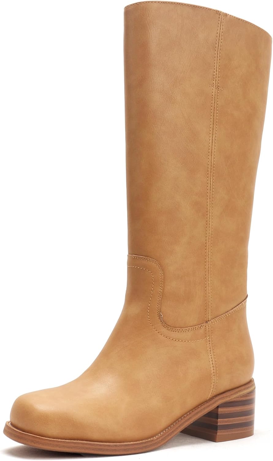 Women's Knee High Boots with Chunky Block Heel for Comfort