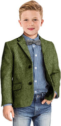 Boys Blazer Retro Herringbone Sport Coat - Classic Tweed Jacket design