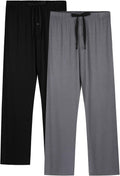 BAMBOO COOL Mens Pajama Pants Sleep Lounge Bottoms - Soft 2 Pack