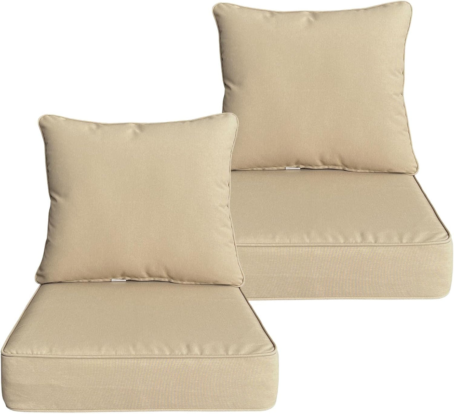 24x24 inch Outdoor Deep Seat Cushions Set of 2 for Comfort
