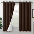 Brown Blackout Curtains 2 Panels 63 in - Thermal Insulated