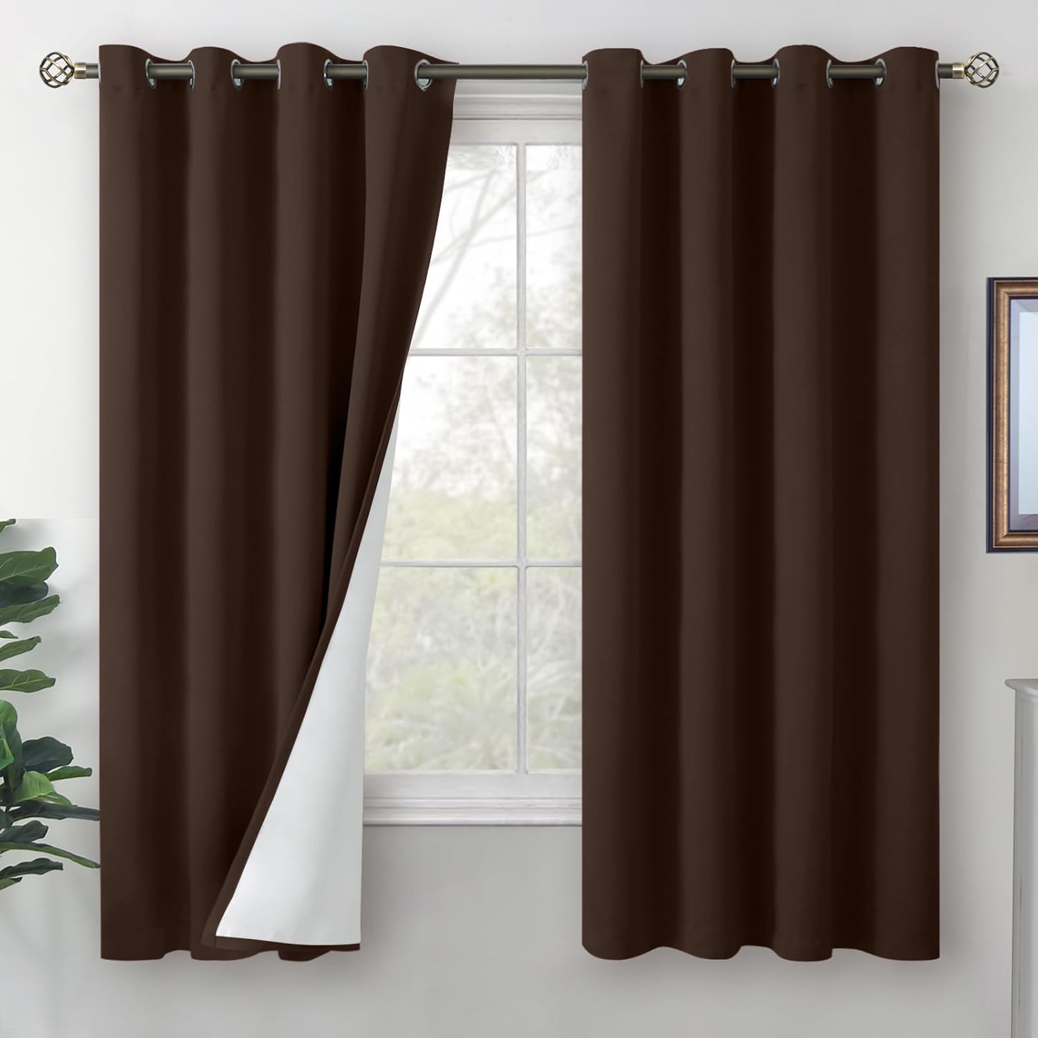 BGment Brown Blackout Curtains for Bedroom 2 Panels Set