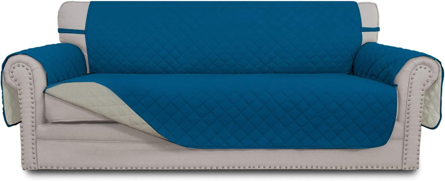 Easy-Going Reversible Couch Cover for 3 Cushion Sofa Protection