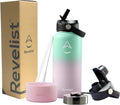 Revelist 32oz Water Bottle - Insulated 3-Lid Sport Bottle
