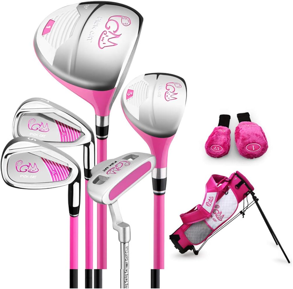 PGM Junior Golf Club Set for Kids with Stand Bag and Headcovers