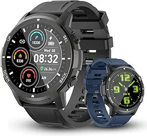 Basznrty Bluetooth Military Smart Watch for Men Fitness Tracker