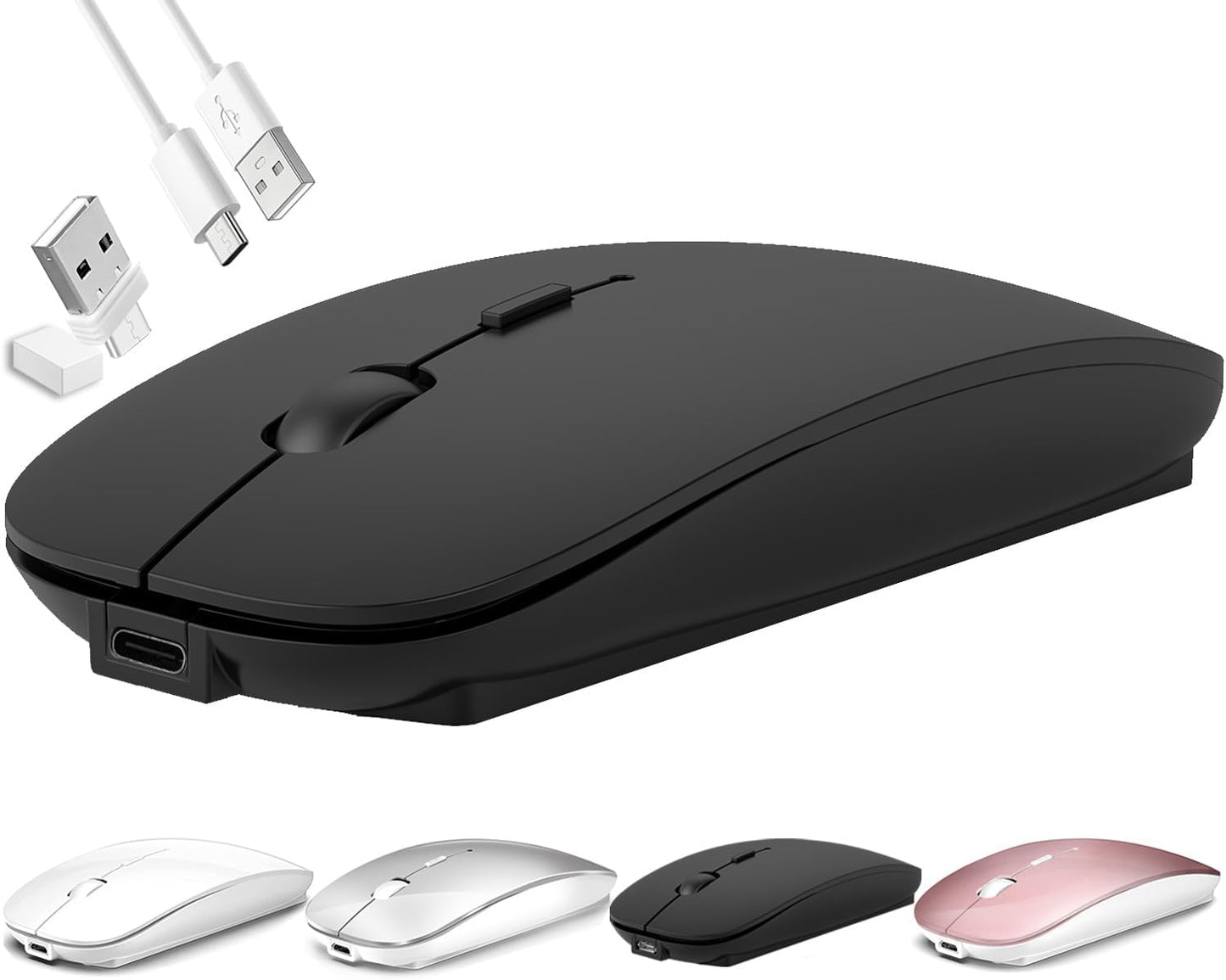 Three Mode Rechargeable Wireless Mouse - Enhanced Connectivity
