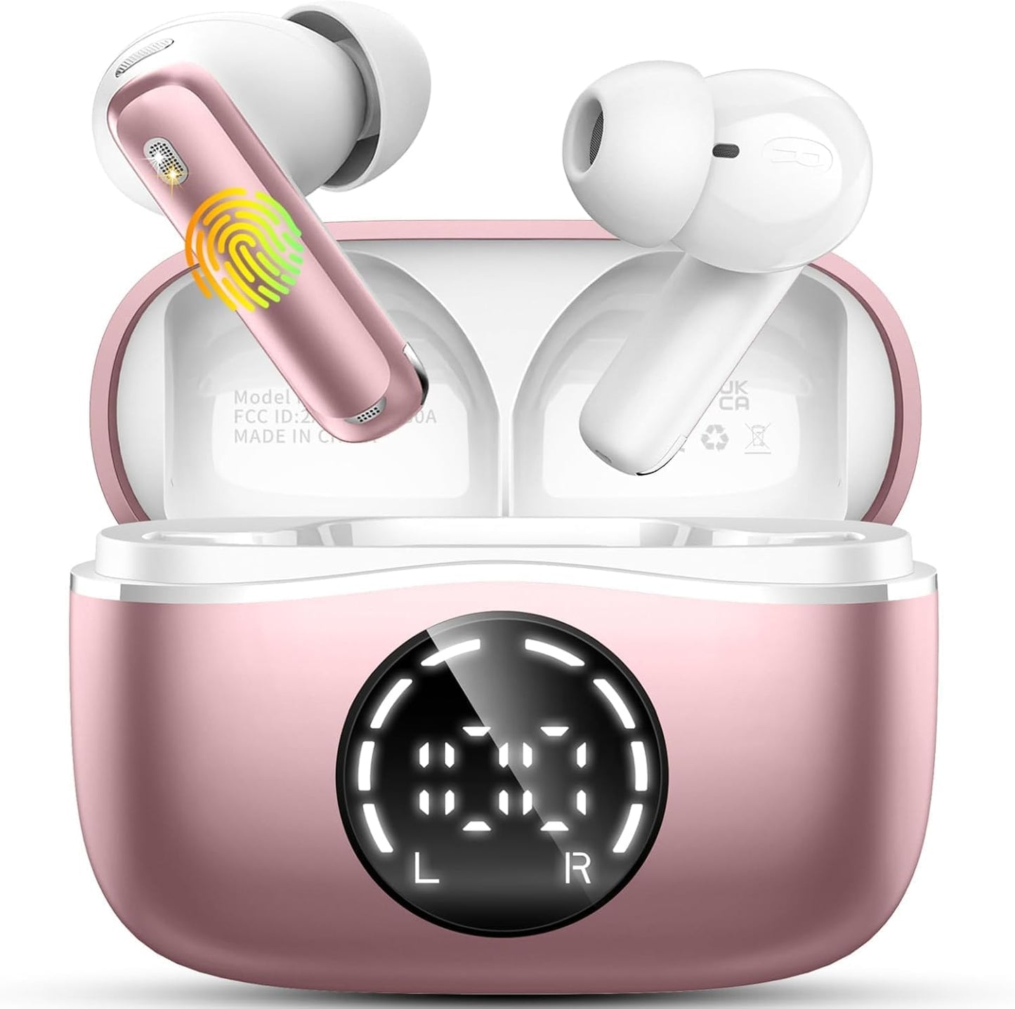 48H Stereo Bass Wireless Earbuds, Noise Cancelling, Dual LED Display