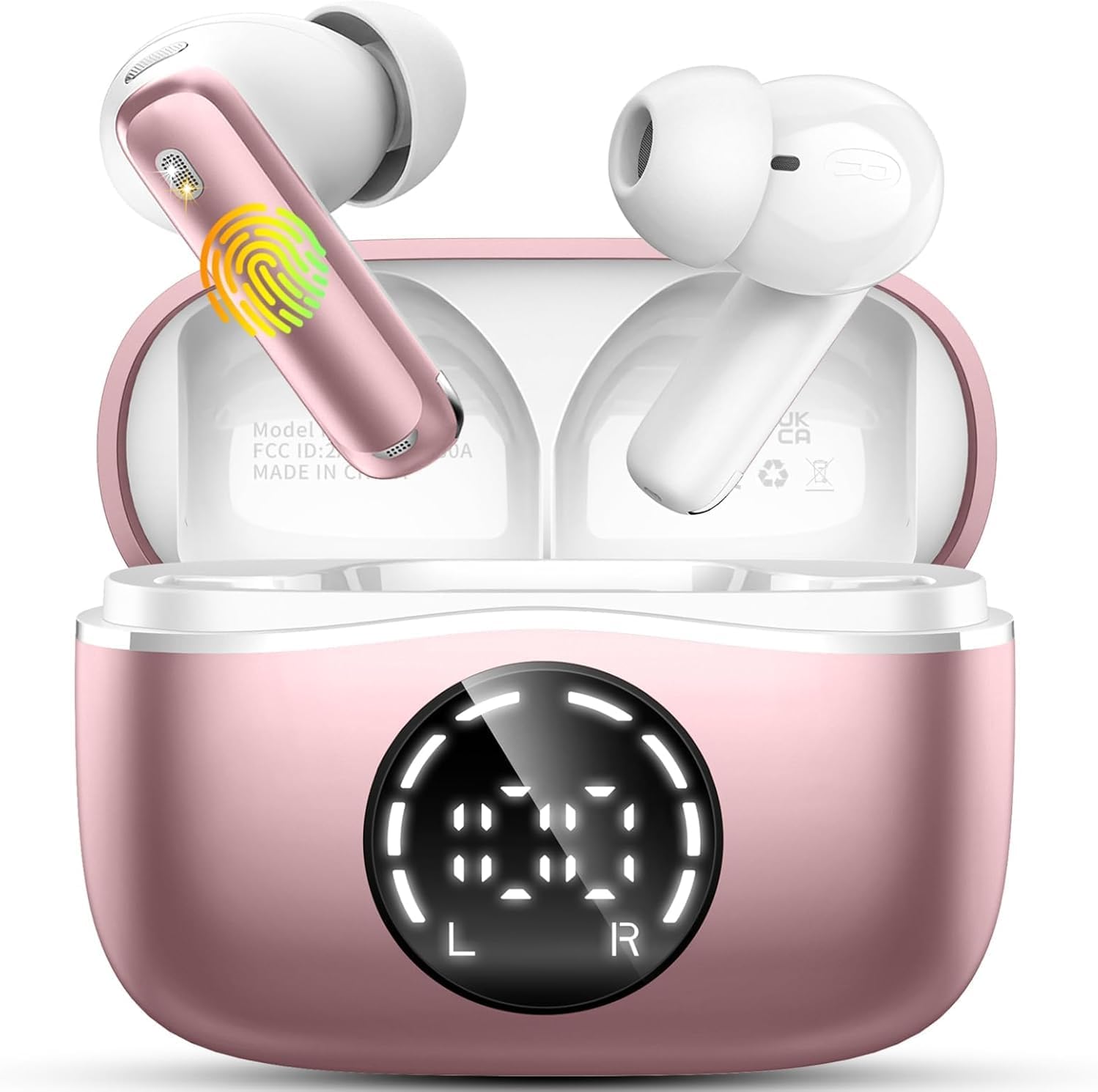 48H Stereo Bass Wireless Earbuds, Noise Cancelling, Dual LED Display