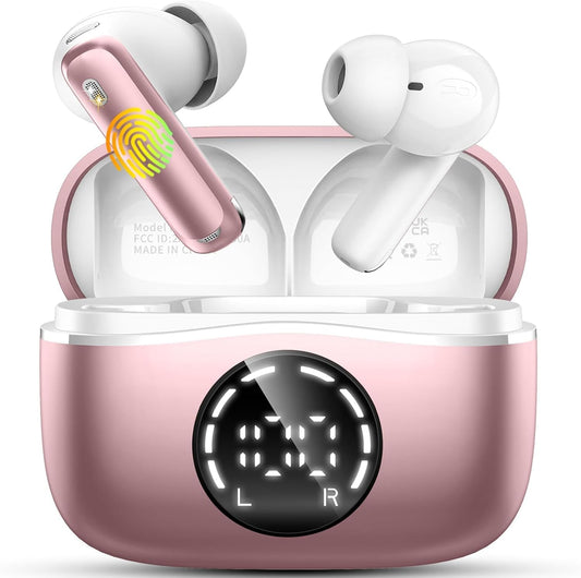 48H Stereo Bass Wireless Earbuds, Noise Cancelling, Dual LED Display