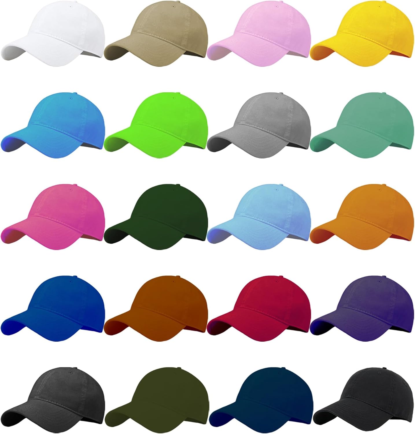 20 Pack Baseball Cap Blank Trucker Hats for Men and Women