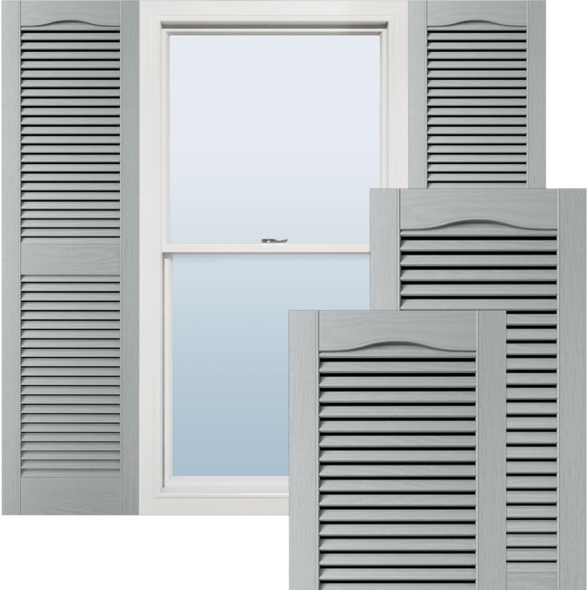 Ekena Millwork 12inW x 60inH Vinyl Open Louver Shutters