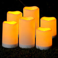 Solar Powered Candles Outdoor Waterproof Flickering Glow - Set of 6