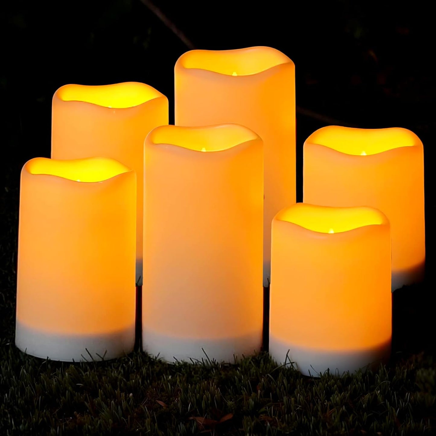Homemory Solar Powered Candles Outdoor Waterproof Set of 6