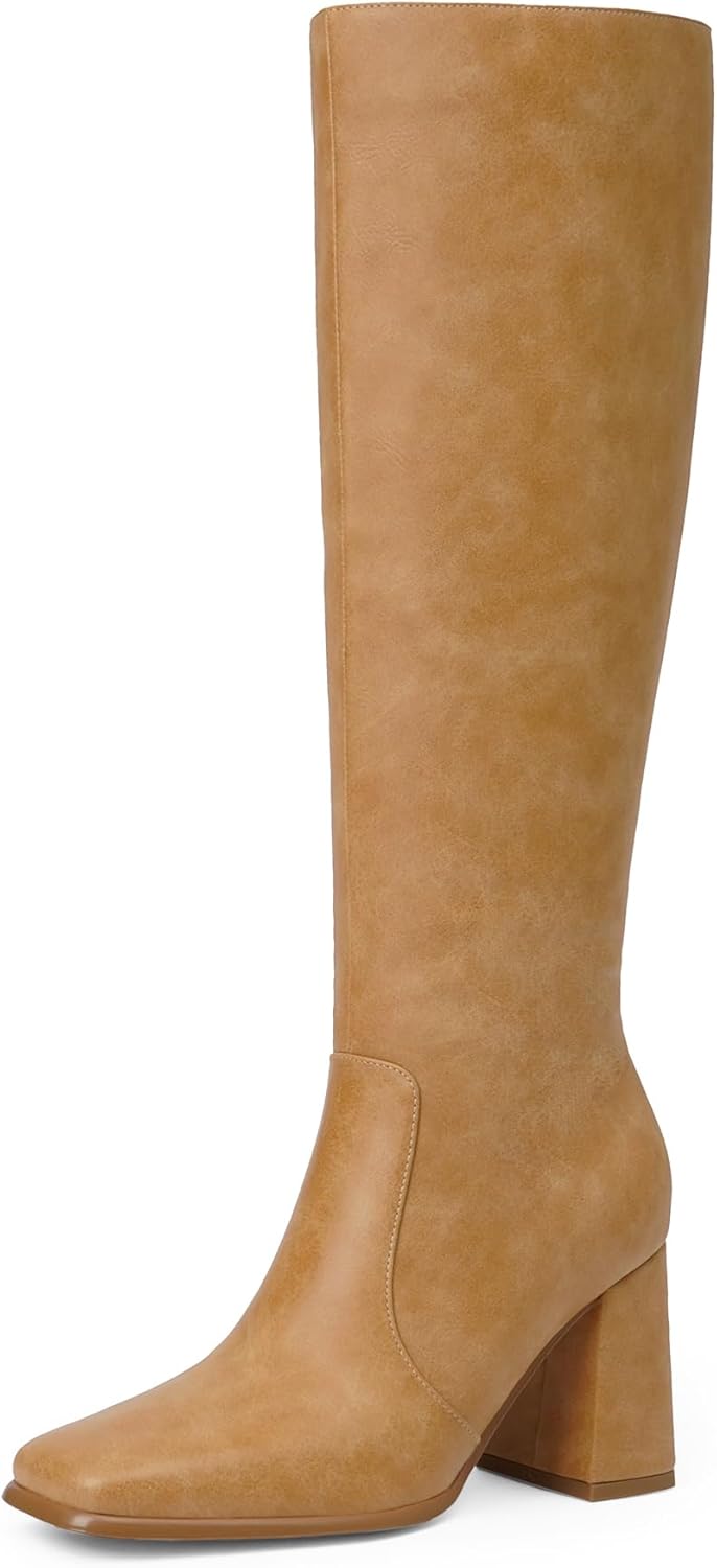 Modatope Knee High Boots for Women with Chunky Heel Design